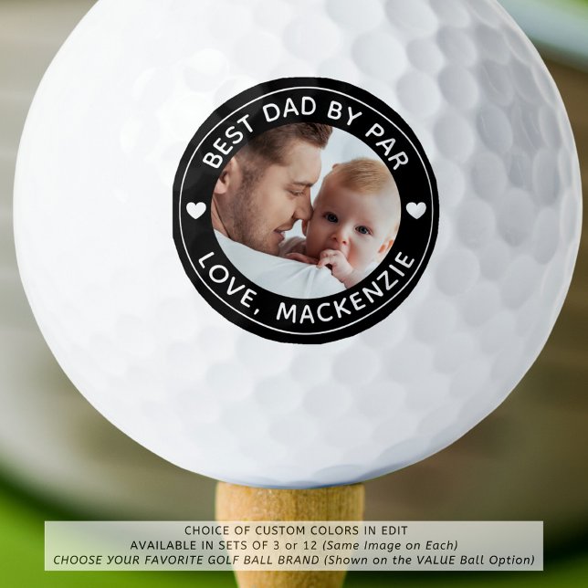 BESTE VATER NACH PAR Foto Personalisierte benutzer Golfball (Von Creator hochgeladen)