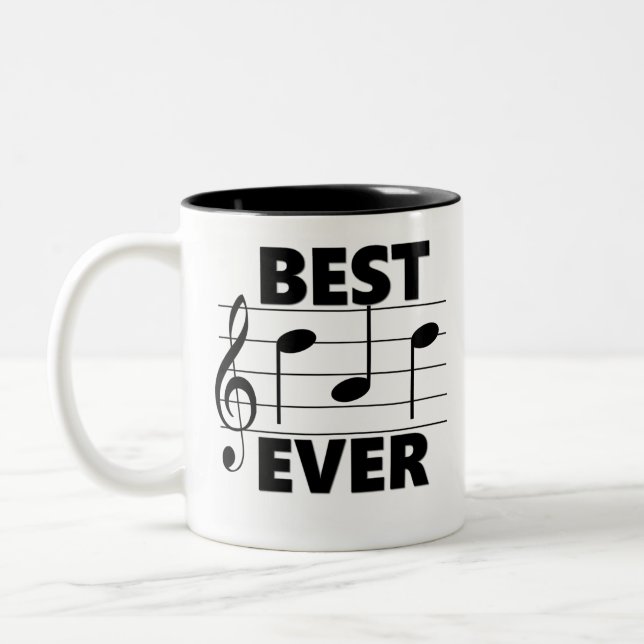 Beste VATER überhaupt Musik-Geschenke Zweifarbige Tasse (Links)