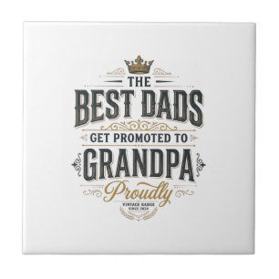 Beste Väter zum Opa befördert Vintage-Shirt-Design Fliese