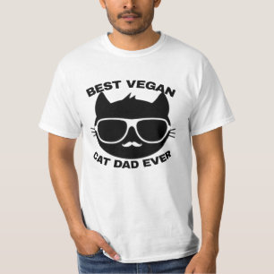 Beste vegane Schwarzkatze mit Brille - Senf-Katze- T-Shirt