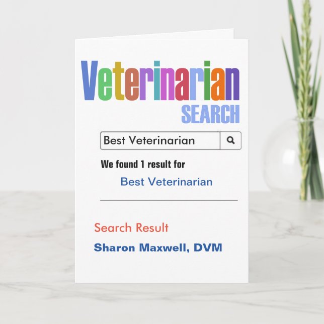 Beste Veterinärsuche Dankeskarte (Vorderseite)