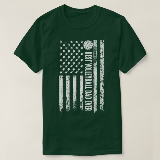 beste Volleyball Papa je amerikanische Flagge T-Shirt (Design vorne)