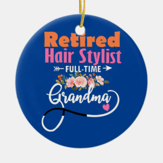 Beste Vollzeit-Friseurin im Ruhestand Keramik Ornament