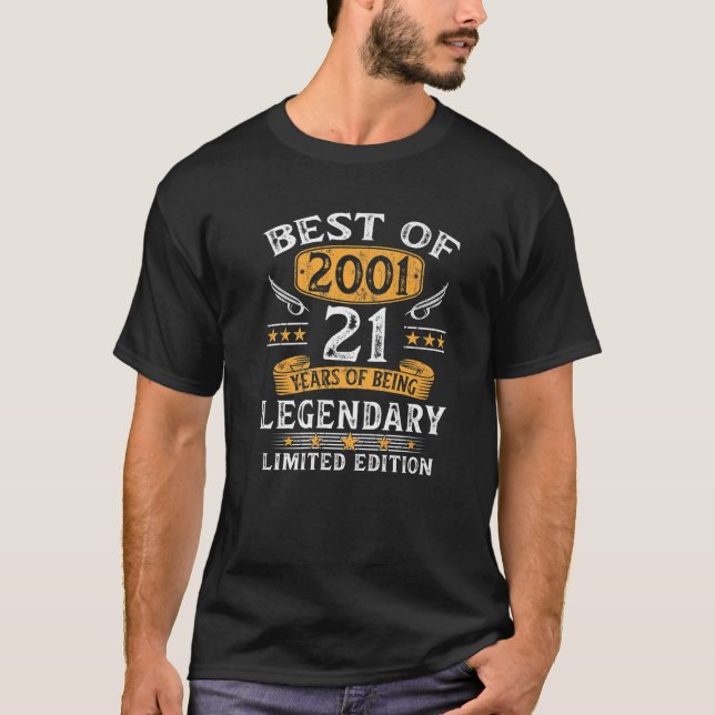 Beste von 2001 21 Jahre alte Geschenke 21. Geburts T-Shirt (Vorderseite)