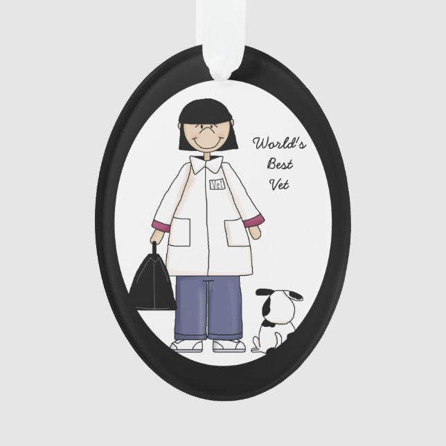 Beste weibliche veterinärmedizinische Acrylschmuck Ornament (Vorderseite)