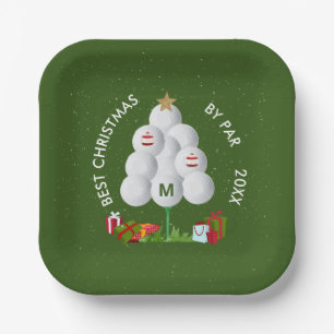 Beste Weihnachten von Par Golf Ball Tree Ursprüngl Pappteller