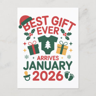 Beste Weihnachtsgeschenke kommen Januar 2026 Paare Ankündigungspostkarte