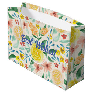 Beste Wünsche Aquarellblumen Große Geschenktüte