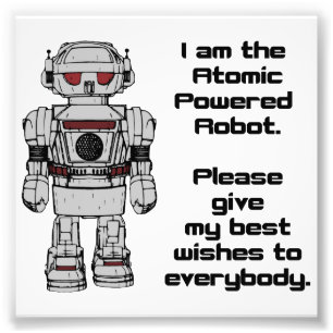 Beste Wünsche aus dem Roboter mit Atomantrieb Fotodruck