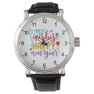 Beste Wünsche Frohes Neues Jahr Design-80967 Armbanduhr
