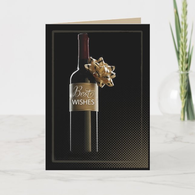 Beste Wünsche Hochzeit Herzlichen Glückwunsch Wein Karte (Vorderseite)