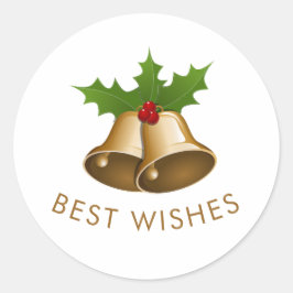 Beste Wünsche Jingle Bells Runder Aufkleber