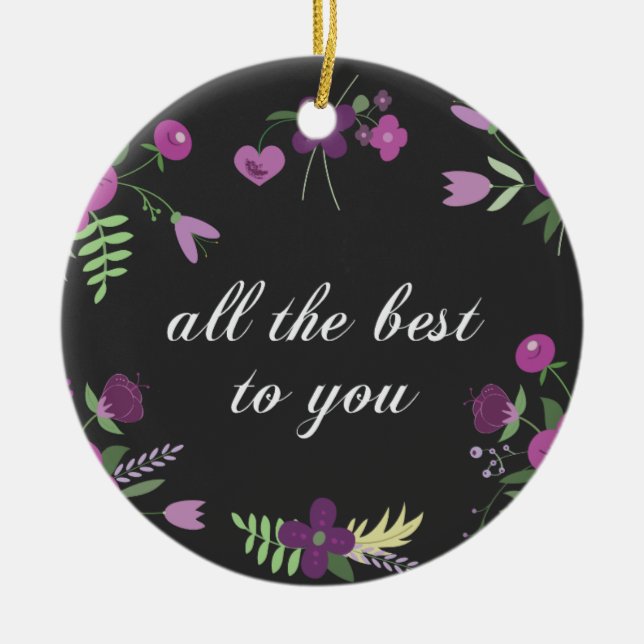 Beste Wünsche Keramikornament (Vorne)