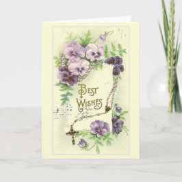 Beste Wünsche Lavendel Stiefmütterchens Rosary Karte