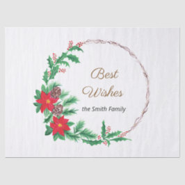 Beste Wünsche Red Blumen Wreath Seidenpapier