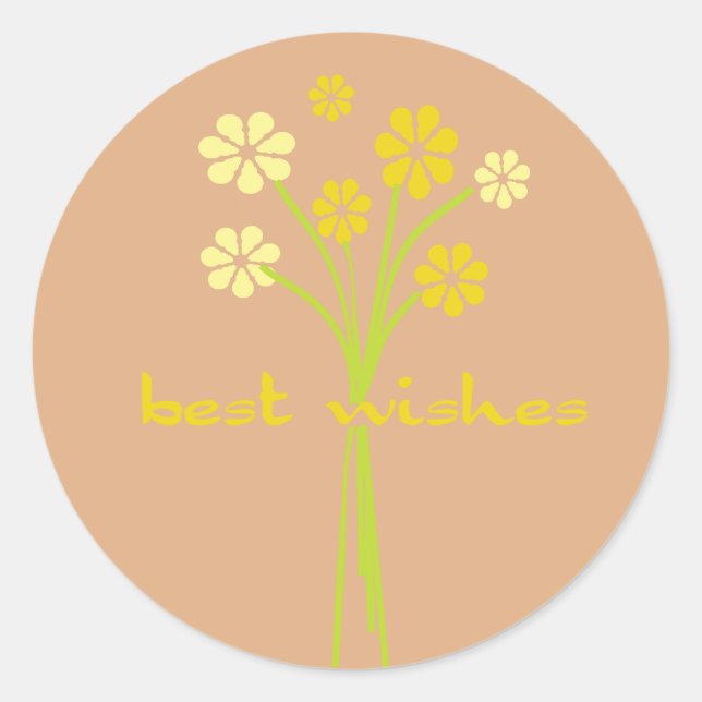 Beste Wünsche Runder Aufkleber (Vorderseite)