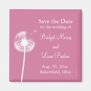 Beste Wünsche! Save the Date (Fuchsie) Magnet