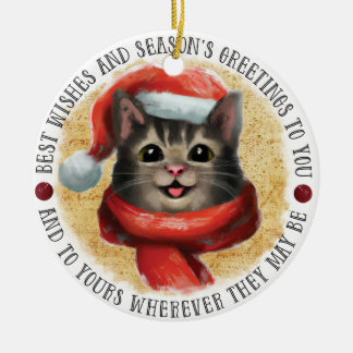 Beste Wunschkatze | beidseitig Keramik Ornament