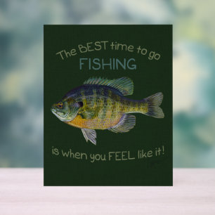 Beste Zeit, um Blue Gill Niedlich zu fischen Acrylschild