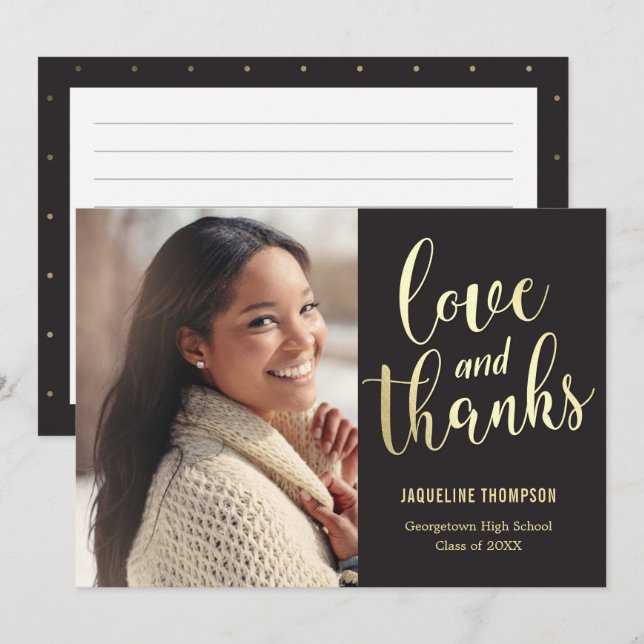 Beste Zukunft EDITABLE FARBEN Abschluss Vielen Dan Einladung (Vorne/Hinten)