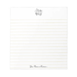 Besteck Schwarz Weiß Editierbar 5,5" x 6" liniert Notizblock