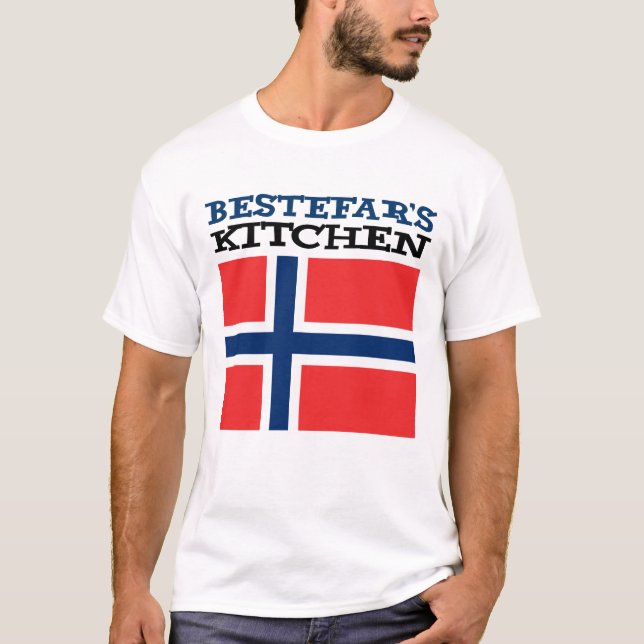 Bestefar's Kitchen Norwegischer Großvater T-Shirt (Vorderseite)