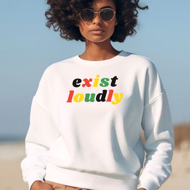 Besteht laut schwarze Geschichte feministische Erm T-Shirt (Exist Loudly Black History Feminist Empowerment T-Shirt)