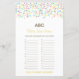 Bestellbare Alphabet Babyartikel Babydusche Spiel