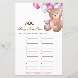 Bestellbare Alphabet Babyartikel Babydusche Spiel