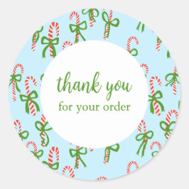 Bestellen DANK Sie Custom Candycanes Xmas Urlaub Runder Aufkleber