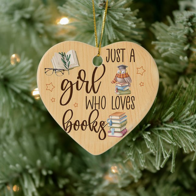 Bestellen einer Girl-Liebe Bücher Writter Reader B Keramik Ornament (Baum)
