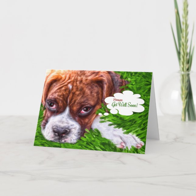 Bestellen Sie sich eine Boxer-Puppy-Malerei Karte (Vorderseite)