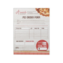 Bestellformular für Bäckereien Notizblock