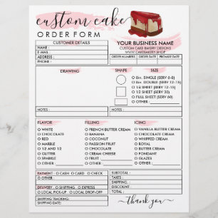 Bestellformular für Käsekuchen der Bäckerei Flyer