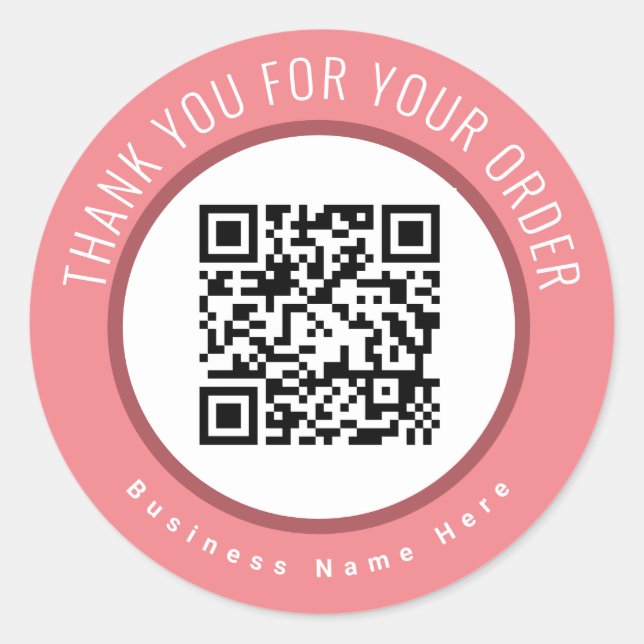 Bestellung der QR-Code-Website Runder Aufkleber (Vorderseite)