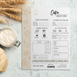 Bestellung Form Bäckerei Kleines Unternehmen Hochz