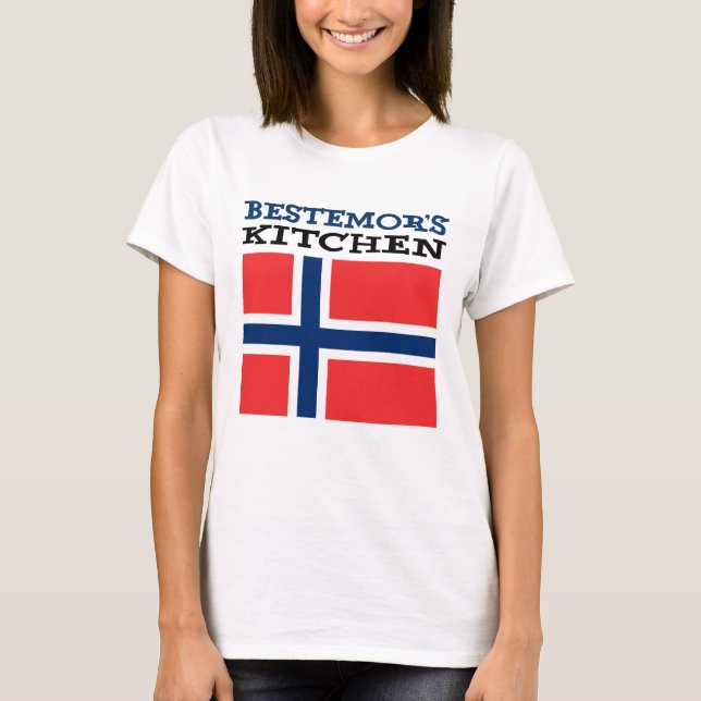 Bestemor's Kitchen Norwegische Großmutter T-Shirt (Vorderseite)