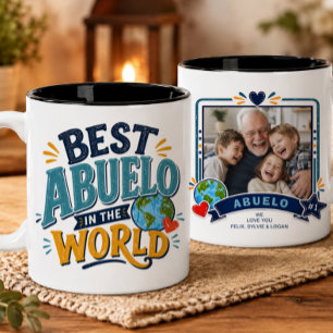 Bester Abuelo der Welt Foto-Tasse Zweifarbige Tasse