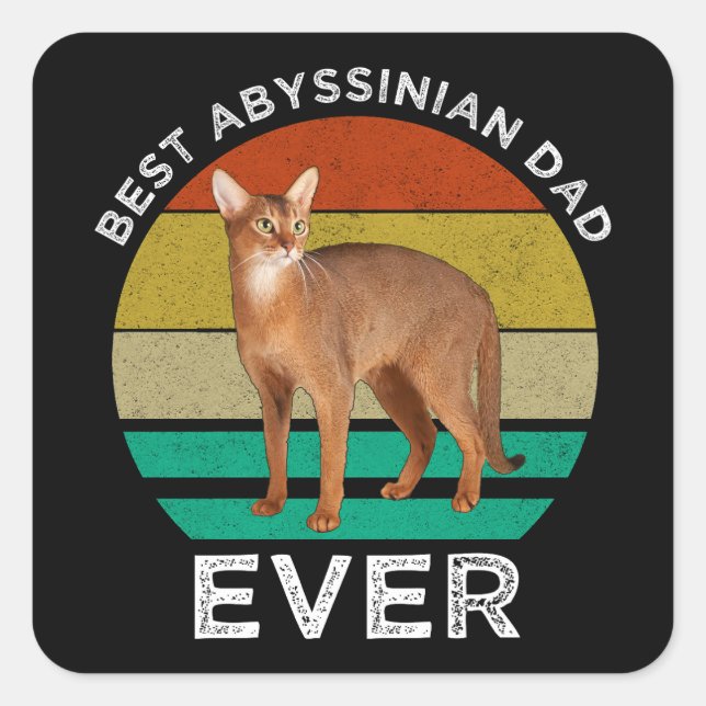 Bester abyssinischer Vater je Quadratischer Aufkleber (Vorderseite)