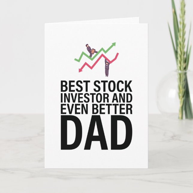 Bester Aktieninvestor und noch besser Papa Karte (Vorderseite)