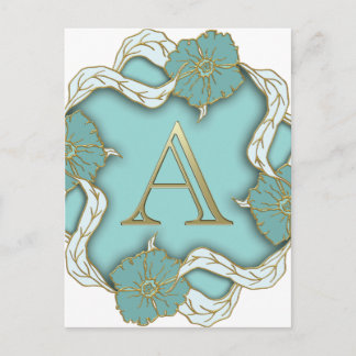Bester Alphabet Letter Initial Monogram Background Postkarte