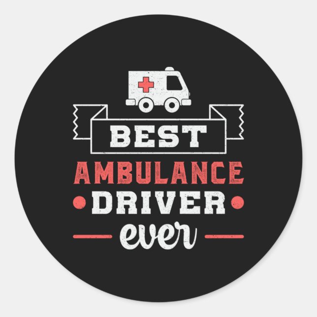 Bester Ambulanzfahrer je paramedizinischer Notfall Runder Aufkleber (Vorderseite)