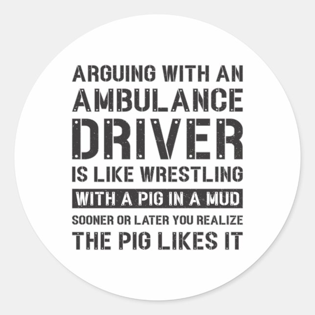 Bester Ambulanzfahrer Paramedic Emergency Funny Runder Aufkleber (Vorderseite)