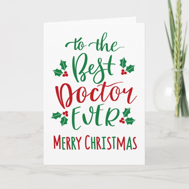 Bester Arzt je frohe Weihnachts-Typografie Karte (Vorderseite)