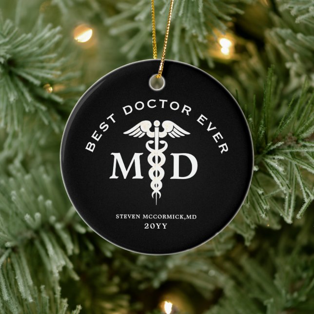 Bester Arzt je Personalisierte medizinische Weihna Keramik Ornament (Baum)