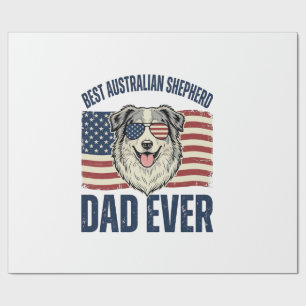 Bester Australian Shepherd Vater überhaupt Patriot Geschenkpapier