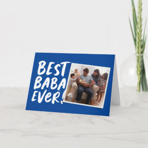 Bester Baba ever modernes Foto blaues Vatertagsges Karte