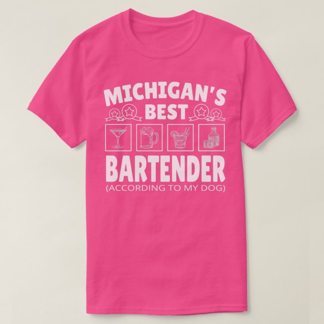 Bester Barkeeper Michigan T-Shirt (Design vorne)