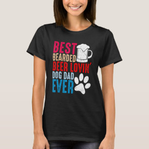 Bester bärtiger bierliebender Hund-Vater aller Zei T-Shirt