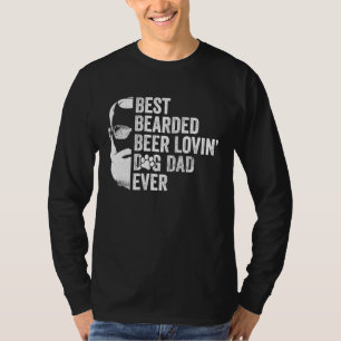 Bester bärtiger bierliebender Hundepapa ohne Rasur T-Shirt